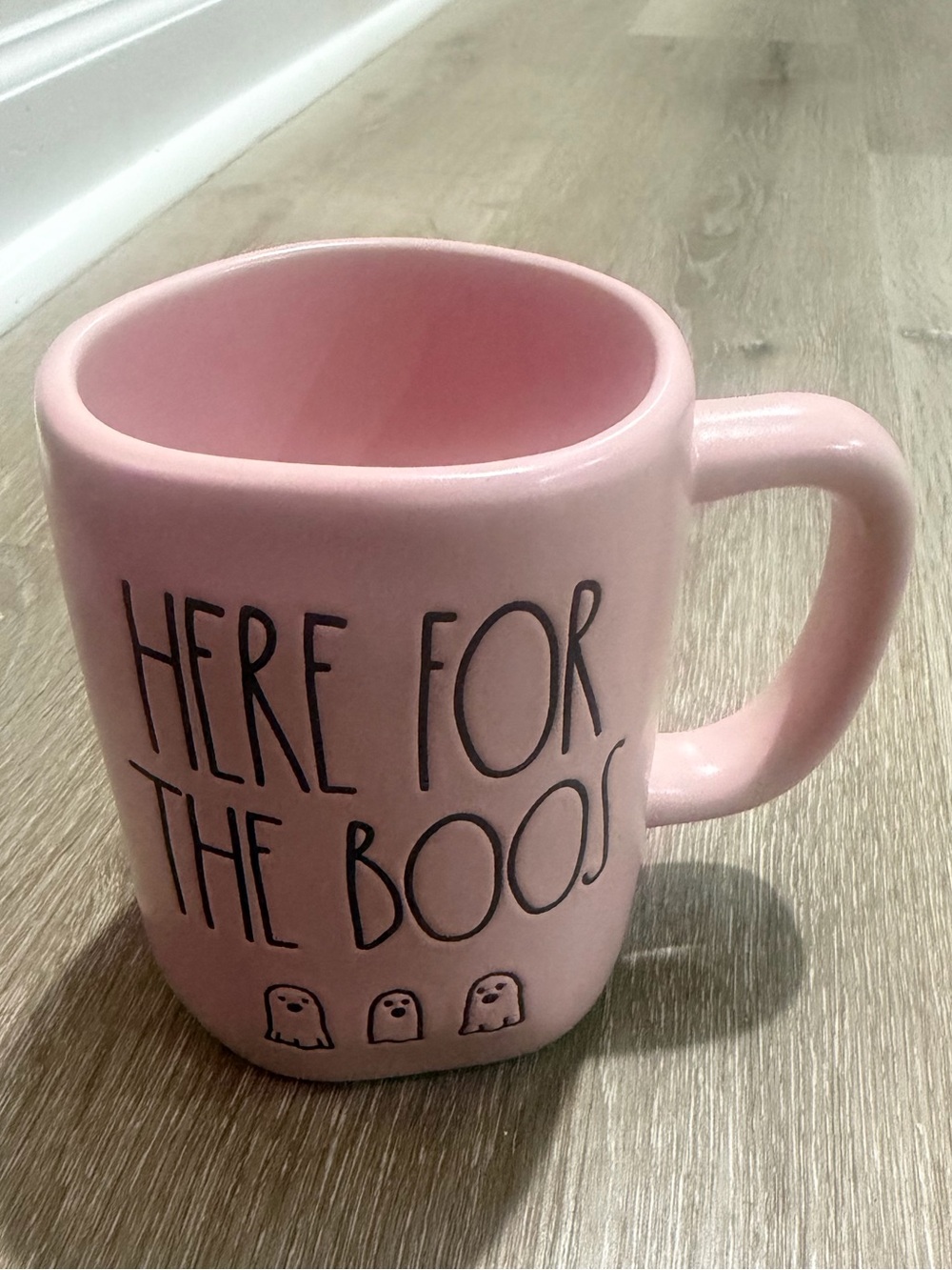 Rae Dunn Halloween Pink 'Here for the Boos' Ceramic Mug